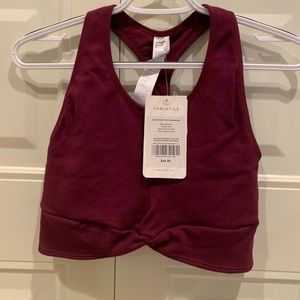 Fabletics Maroon Front Knot Bra
